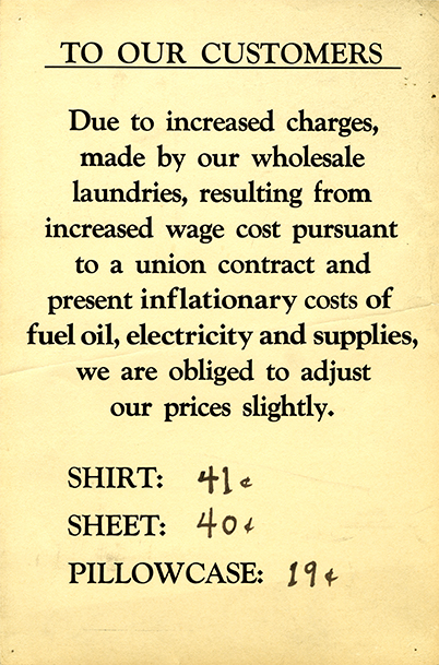 Sign Notifying Customers Of Increased Prices
